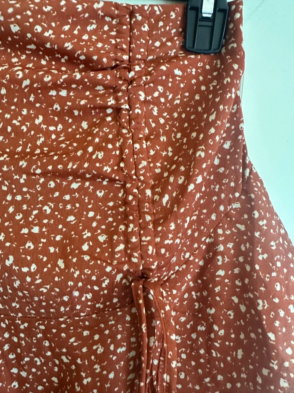 Rust Floral Ruffle Mini Skirt - Picture 3 of 5
